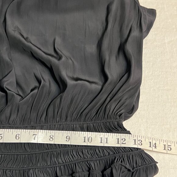 Ramy Brook New York Black Blouson Midi Dress Women’s Size M Elastic Waist Party - Picture 9 of 10